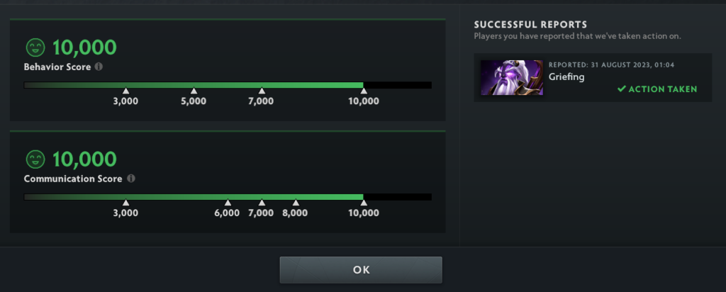 Dota2 Behavior and Communication Scores
