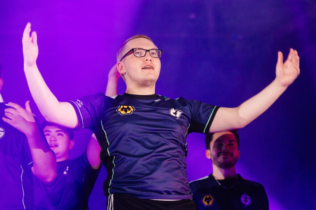 Kelden "Boostio" Pupello of Evil Geniuses reacts after a victory against LOUD at VALORANT Masters Tokyo Brackets Stage at Tipstar Dome Chiba on June 16, 2023 in Tokyo, Japan.