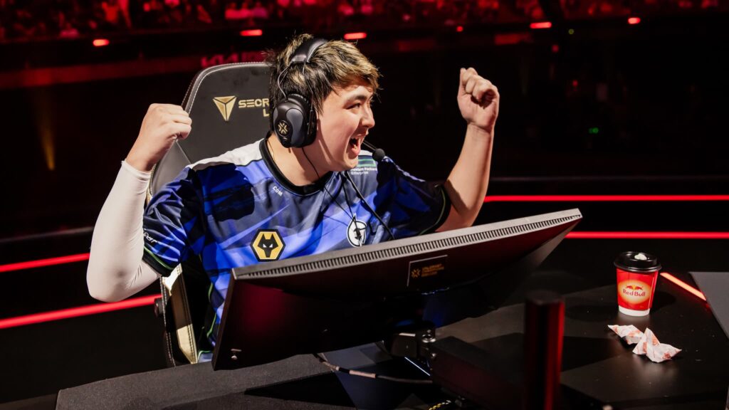 Corbin "C0M" Lee of Evil Geniuses competes at VALORANT Champions Los Angeles Knockouts Stage at the Kia Forum on August 25, 2023 in Los Angeles, California.