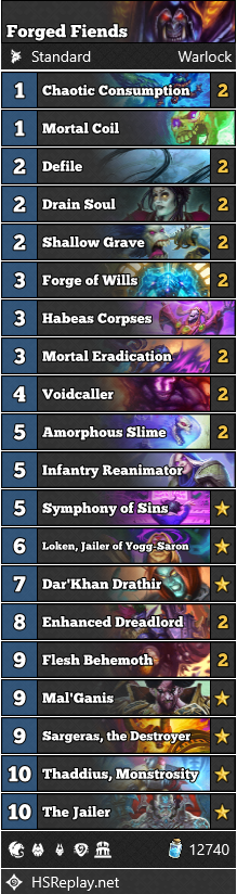 Hearthstone Titans decks recipes Warlock
