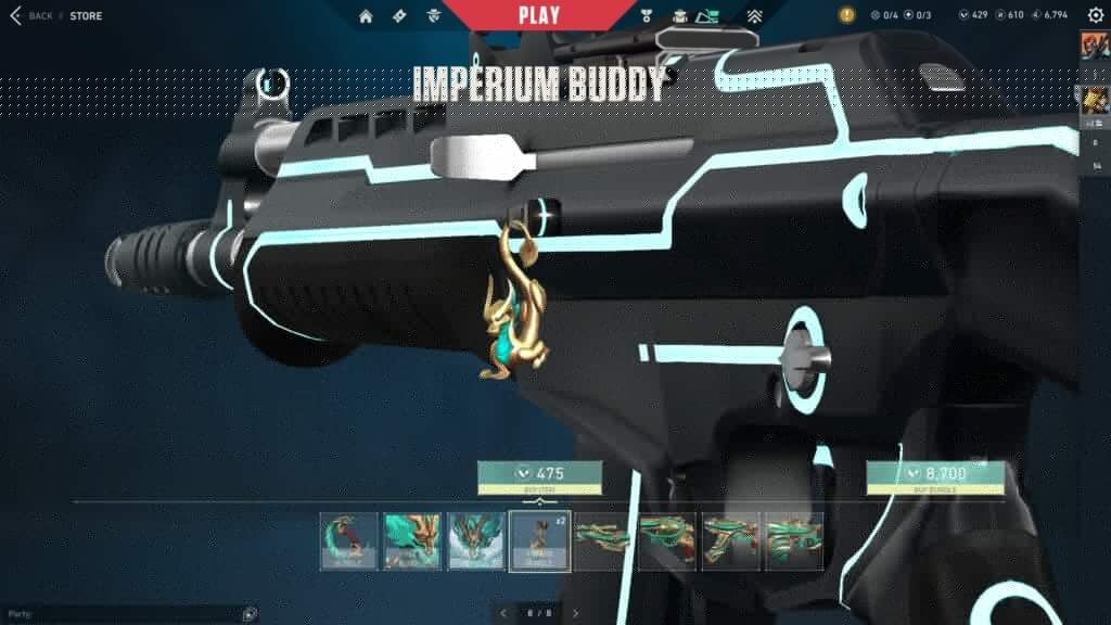 The VALORANT Imperium Bundle Gun Buddy.