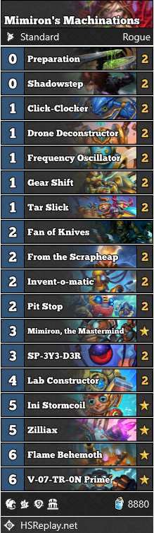 Hearthstone Titans decks recipes Rogue