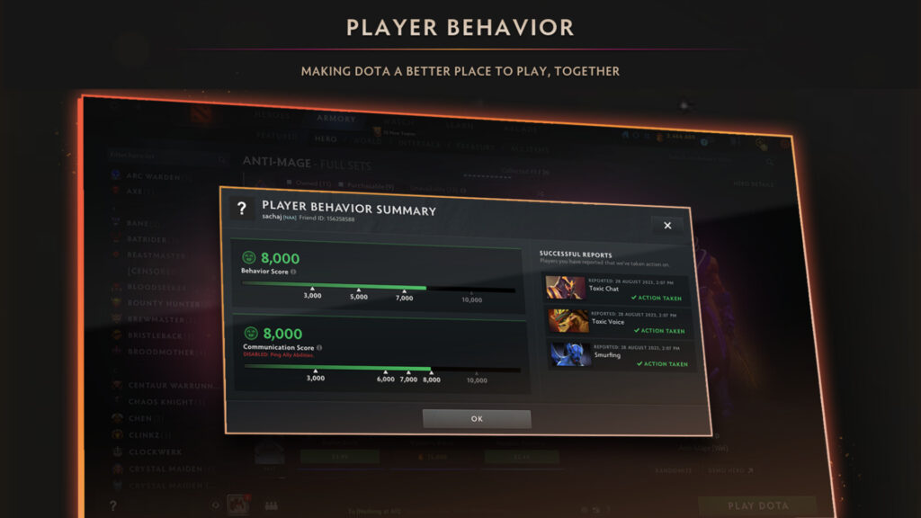 New and improved Dota reporting and matchmaking system