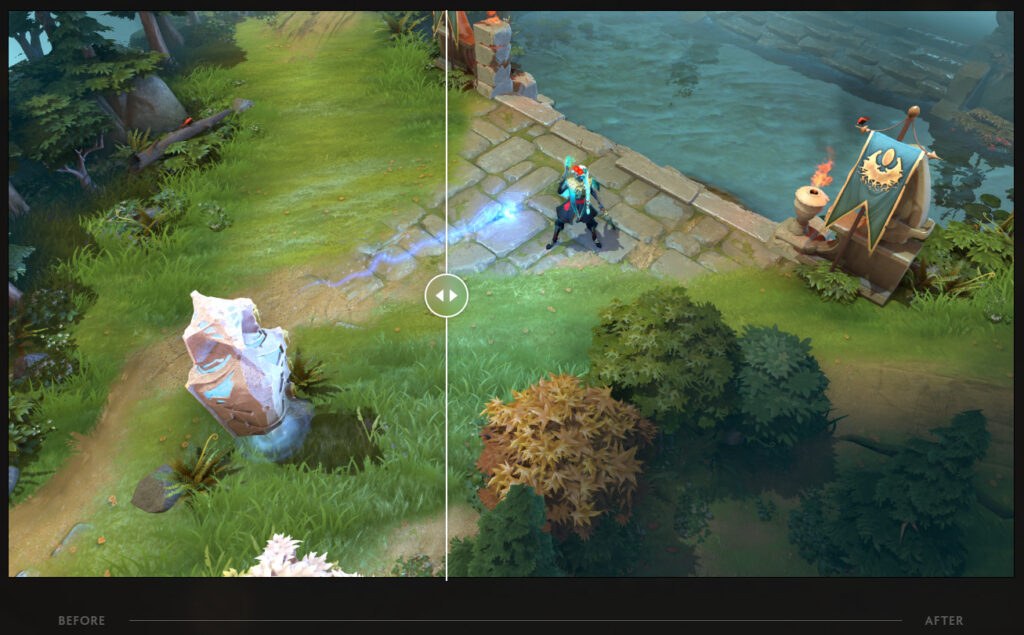 With the Summer Client Update, Dota 2 received changed to its map rendering that enhanced the look and feel of the game.
