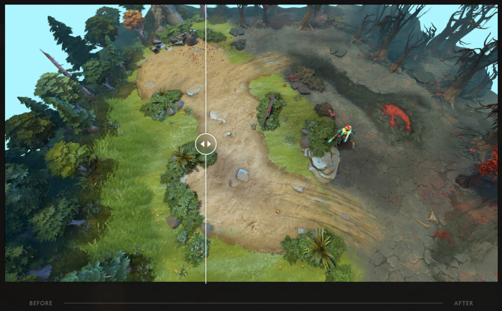 With the Summer Client Update, Dota 2 received changed to its map rendering that enhanced the look and feel of the game.