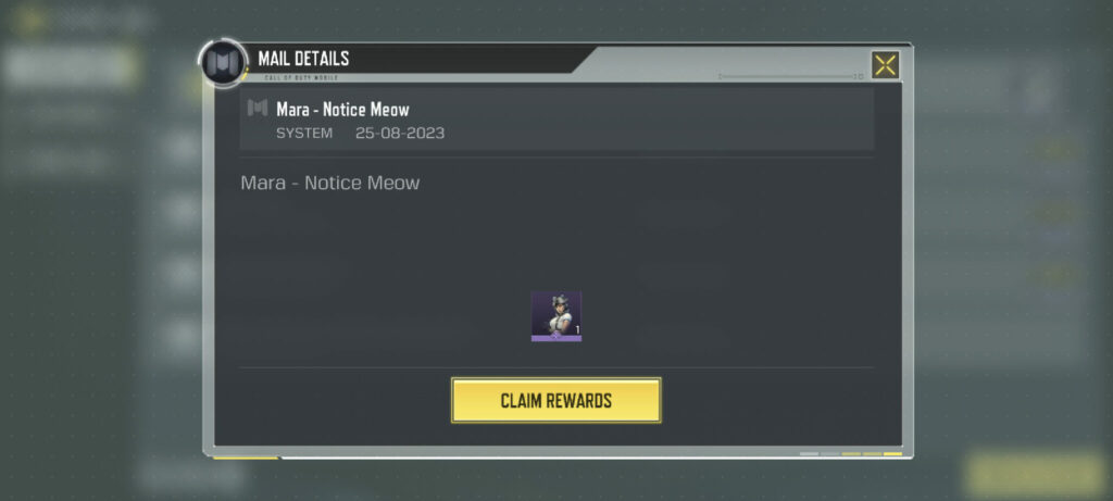 Check your in-game mail