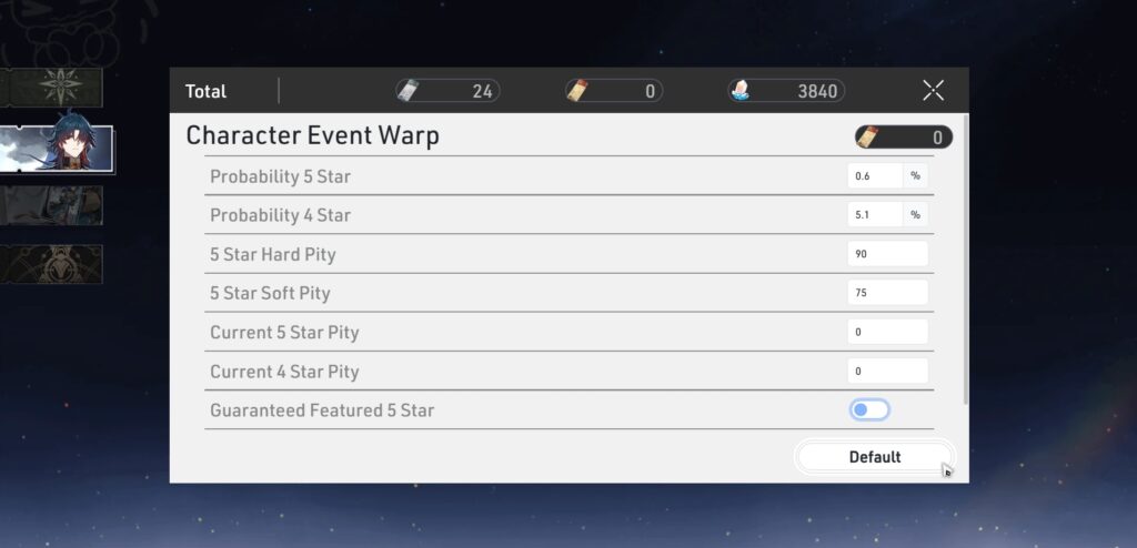 Honkai Star Rail Warp Simulator Stats