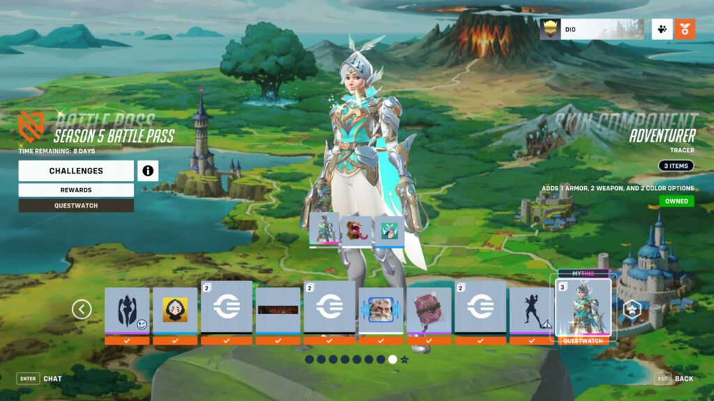 Mythic Tracer skin in the Season 5 Battle Pass 