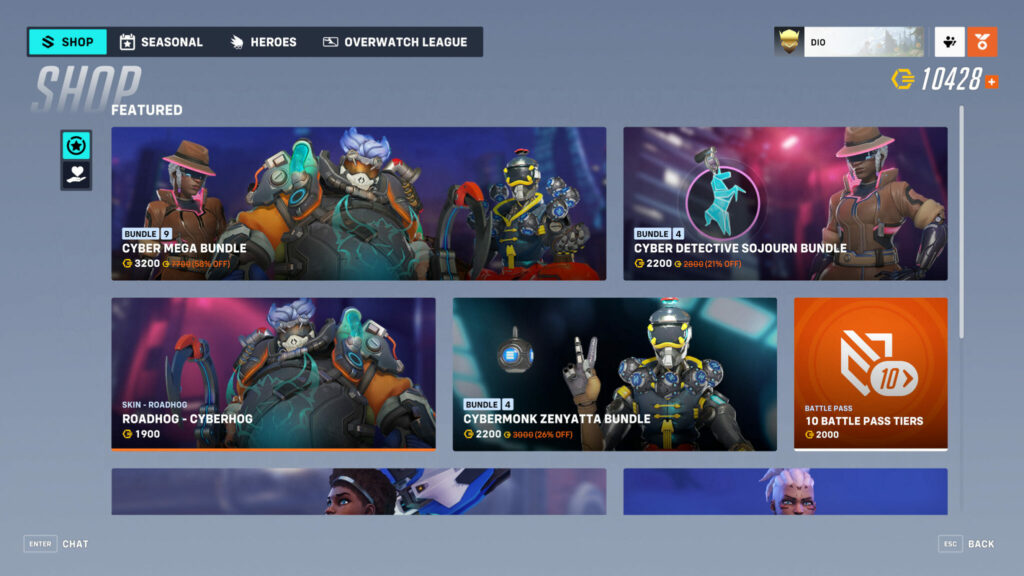 Accessing the in-game shop