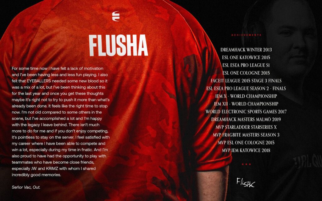 Flusha retiring from CS:Go