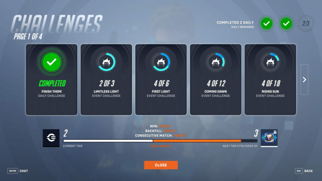 Completing event challenges in Overwatch 2 
