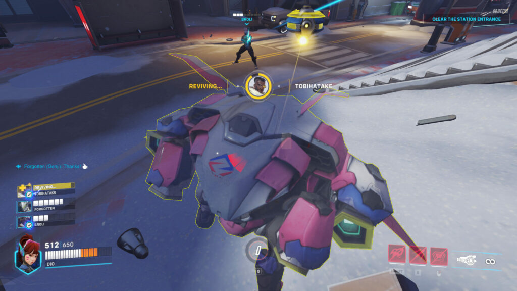 Reviving a teammate in Overwatch 2 PvE Toronto