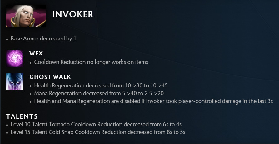 Invoker changes in Patch 7.34b.