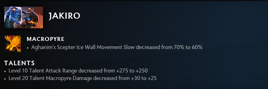 Jakiro changes in Patch 7.34b.