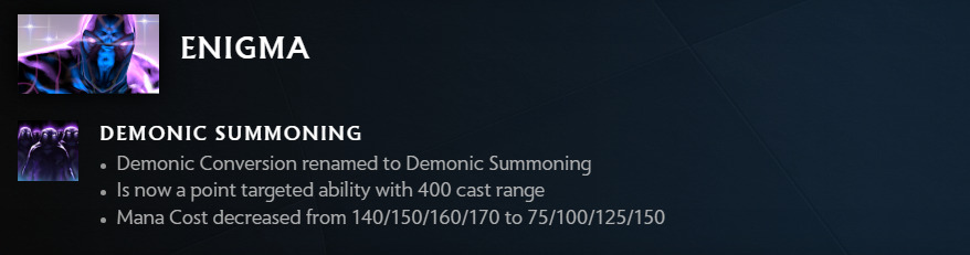 Enigma changes in Patch 7.34b.