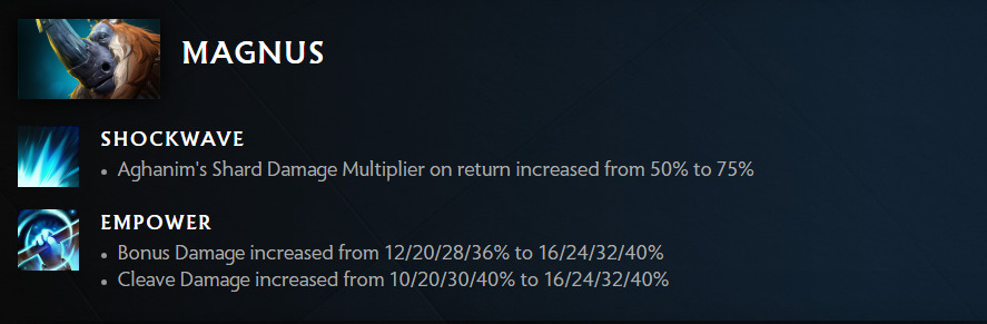 Magnus changes in Patch 7.34b.