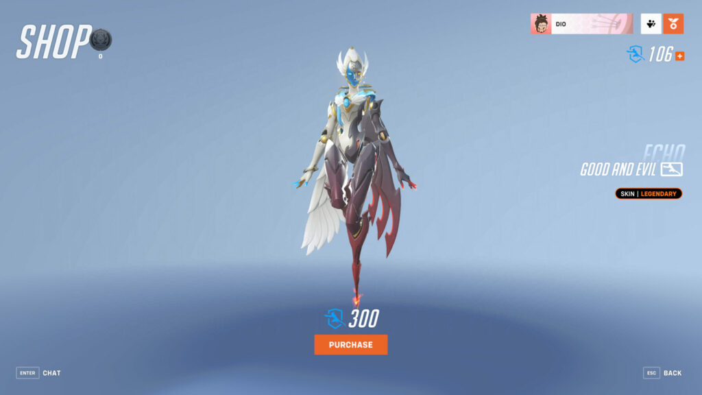 Legendary Good and Evil Echo skin in Overwatch 2
