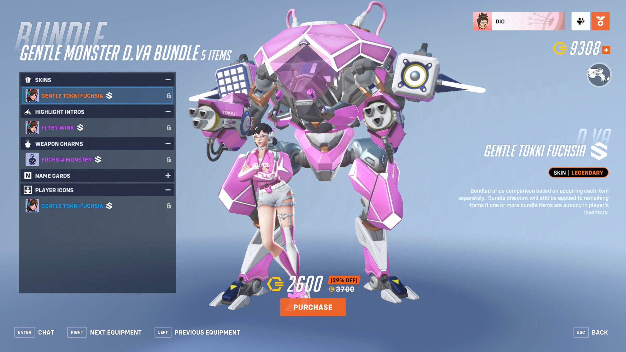 Legendary Gentle Tokki Fuchsia D.Va skin