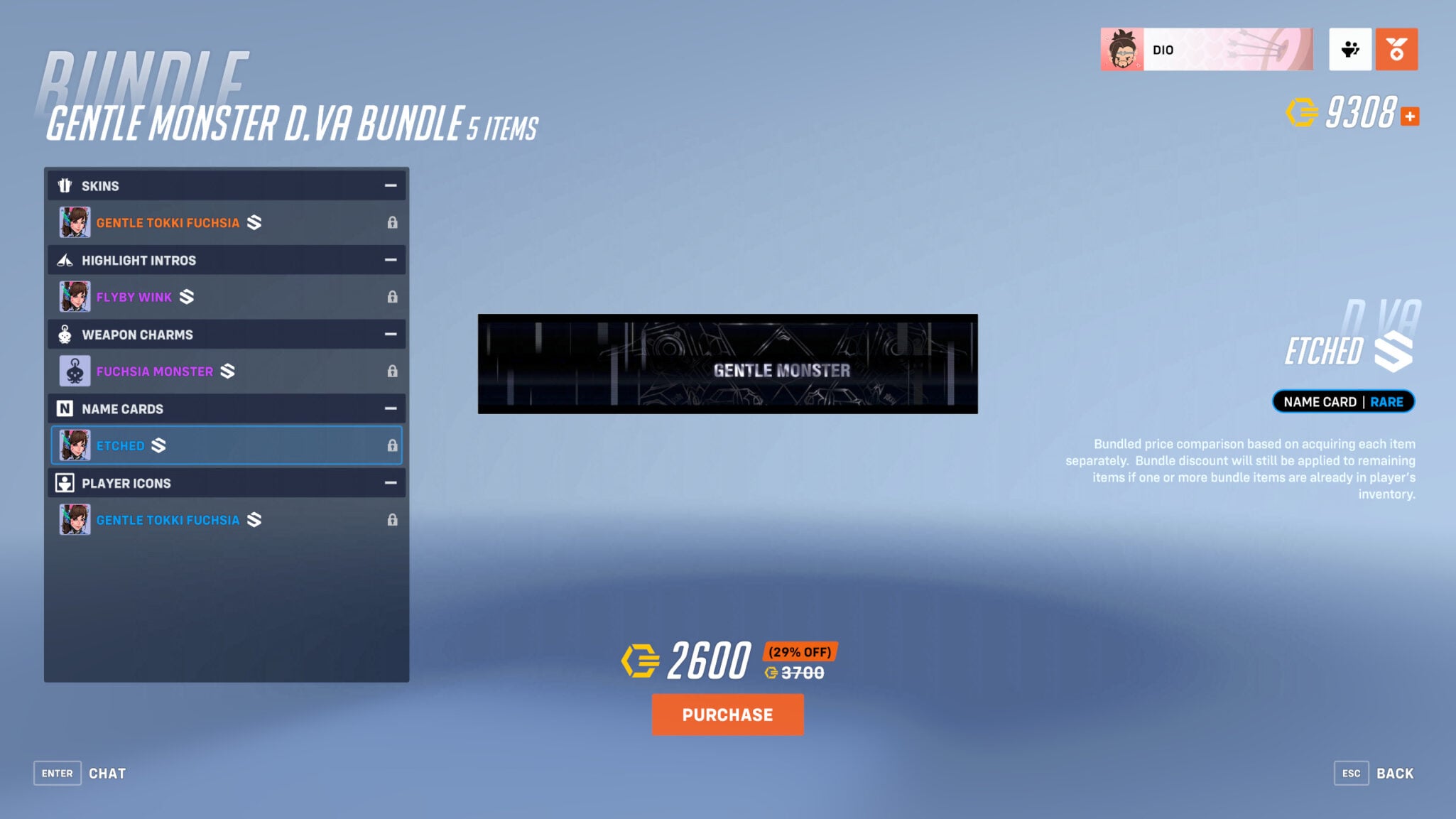 Gentle Monster Etched name card