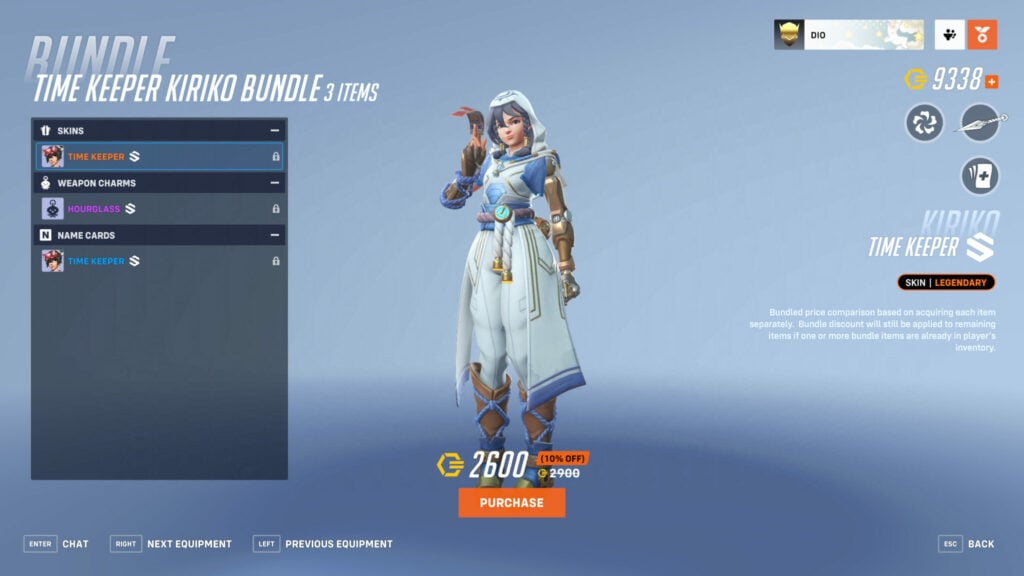 Overwatch 2 Time Keeper Kiriko skin screenshot