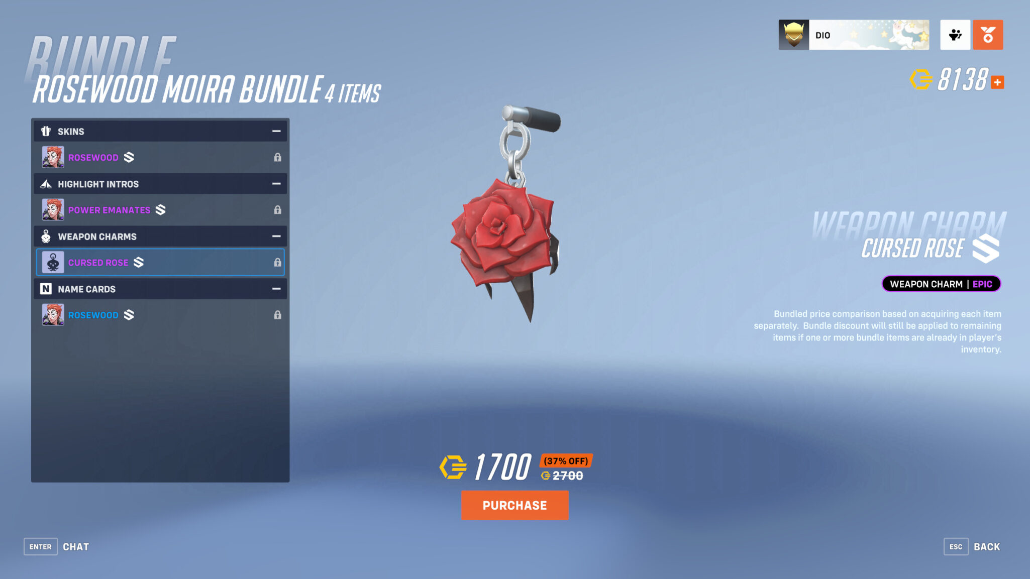 Cursed Rose weapon charm