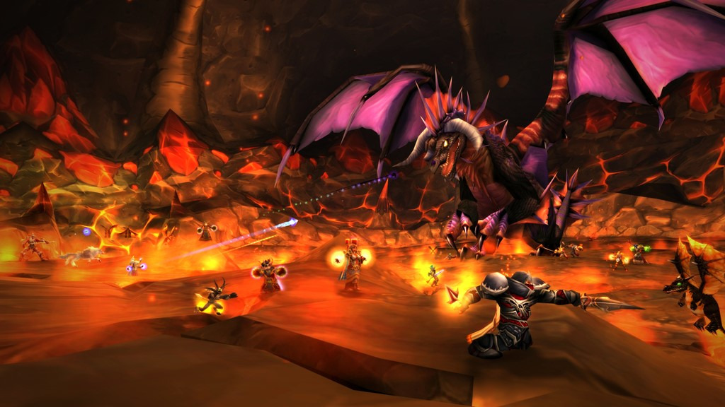 Fighting Onyxia in WoW Classic 