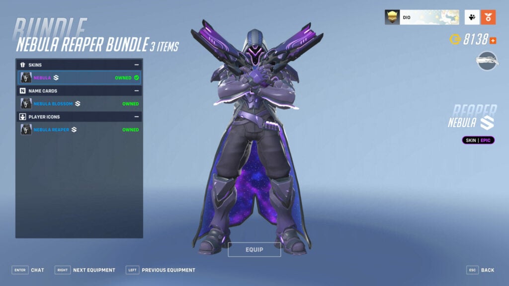Overwatch 2 Nebula Reaper skin
