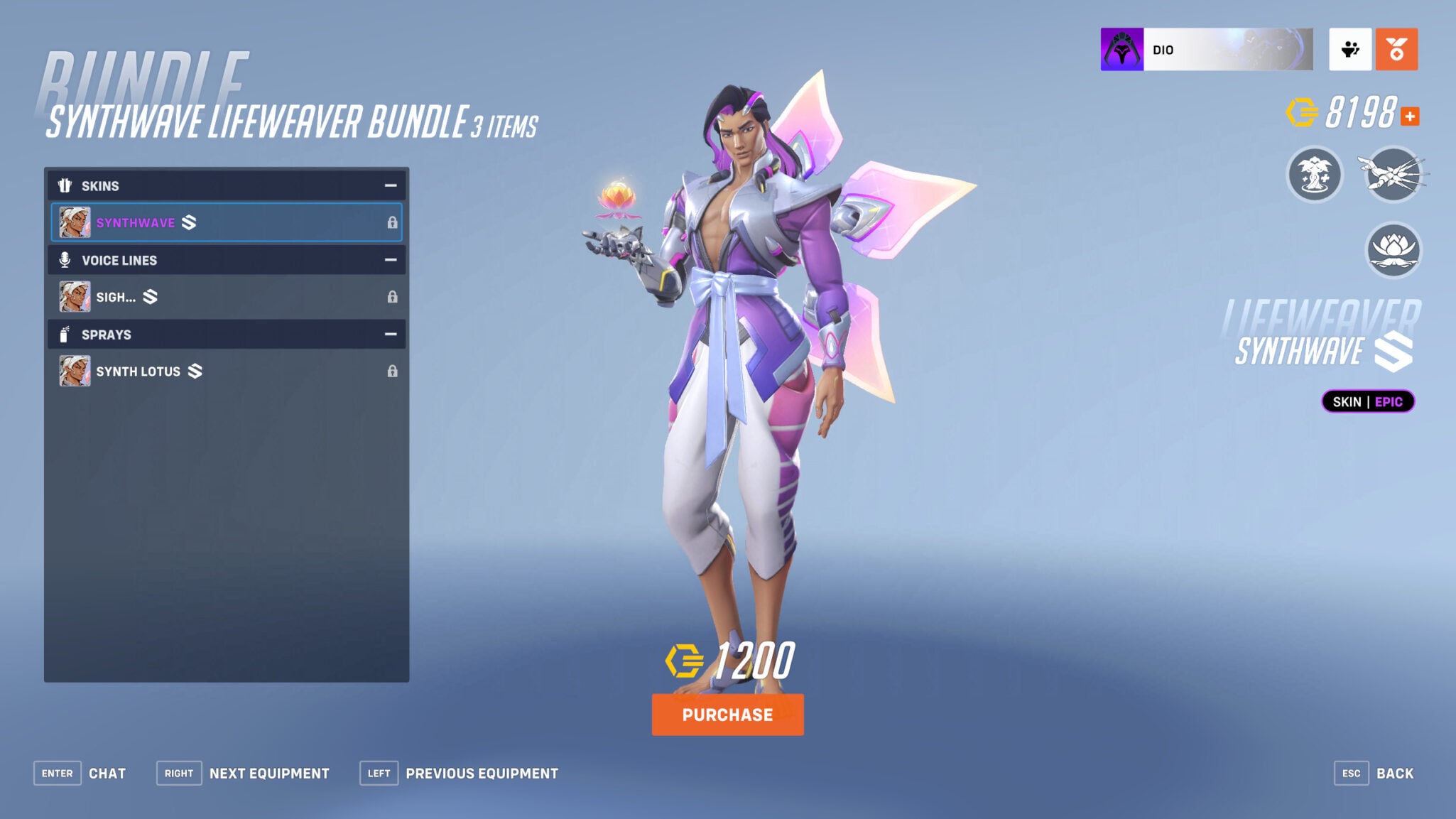 Overwatch 2 Synthwave Lifeweaver skin