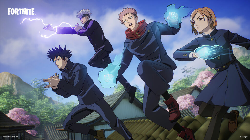 Megumi, Gojo, Yuji, and Nobara 