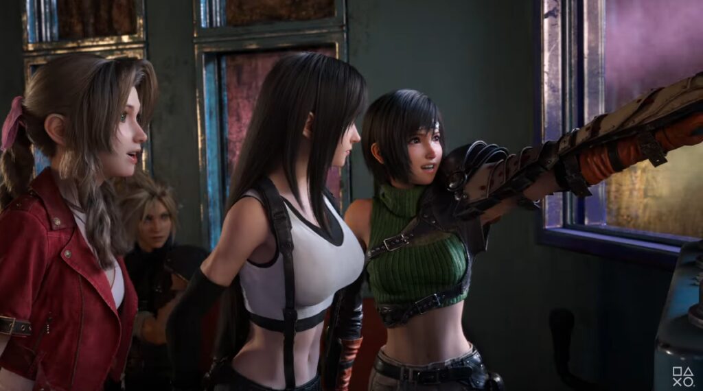 Final Fantasy VII Rebirth - Aerith, Tifa and Yuffie at the Golden Saucer