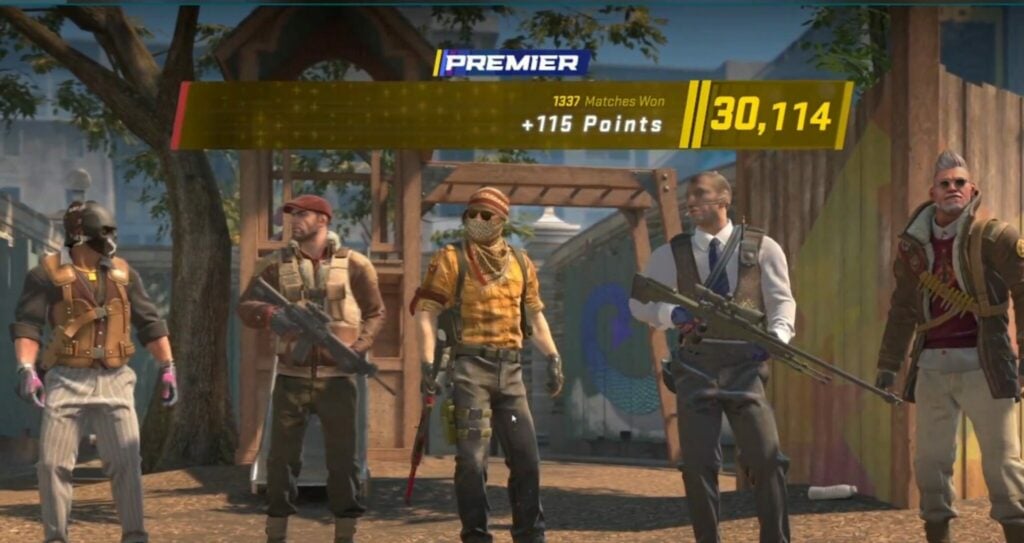 CS2 Premier Mode Post-Match Screen