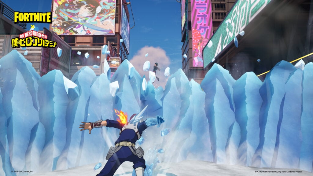 Ice Wall ability in Fortnite x My Hero Academia