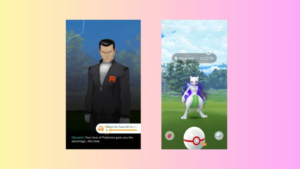 Giovanni and Mewtwo screenshot