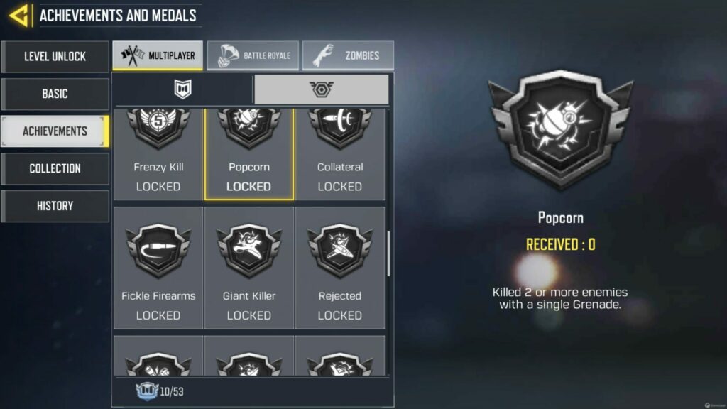 The CODM Popcorn Medal