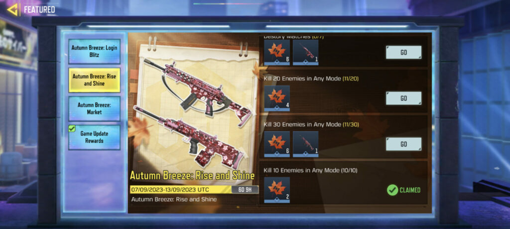 CoDM UL736 — Sakura Sector camo and HBRa3 — Sakura Sector