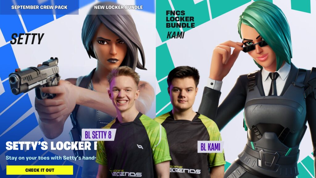 FNCS Champs Setty and Kami honored with Fortnite Locker Bundles