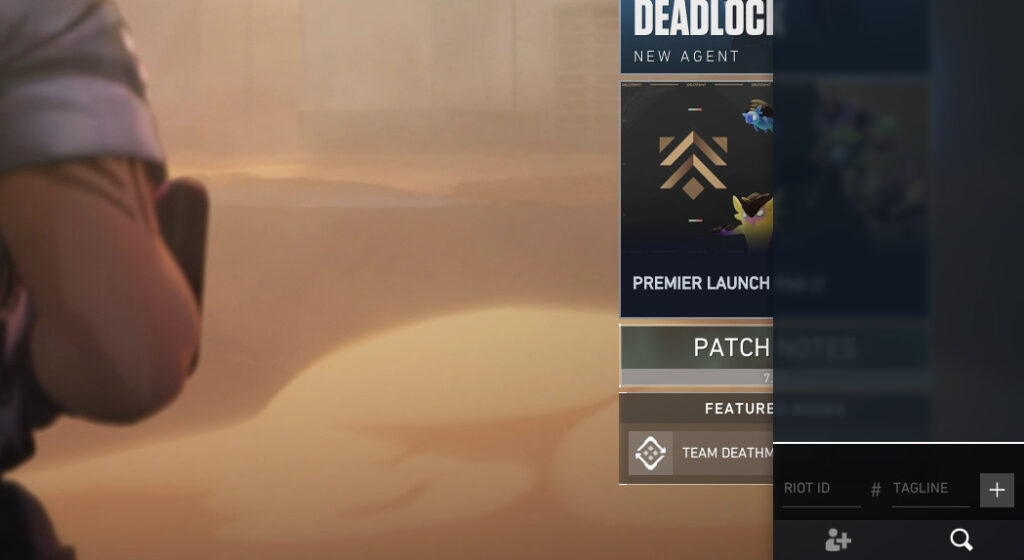 The add friend box in the VALORANT game client.