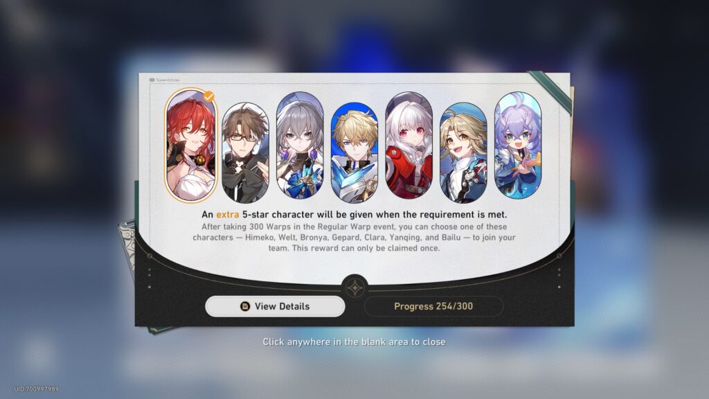 300 Warps guarantees a free 5-star character