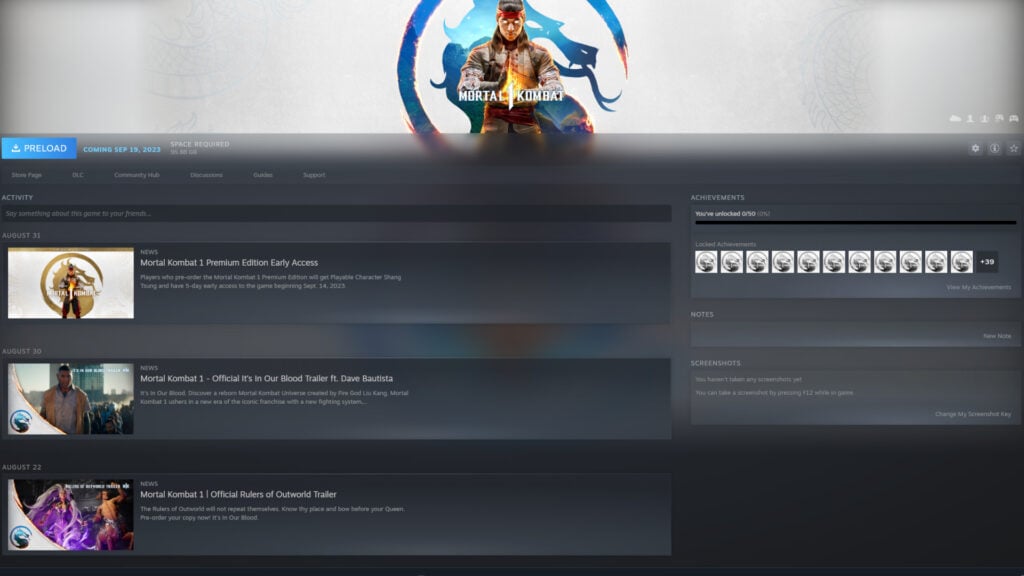 How to preload Mortal Kombat 1