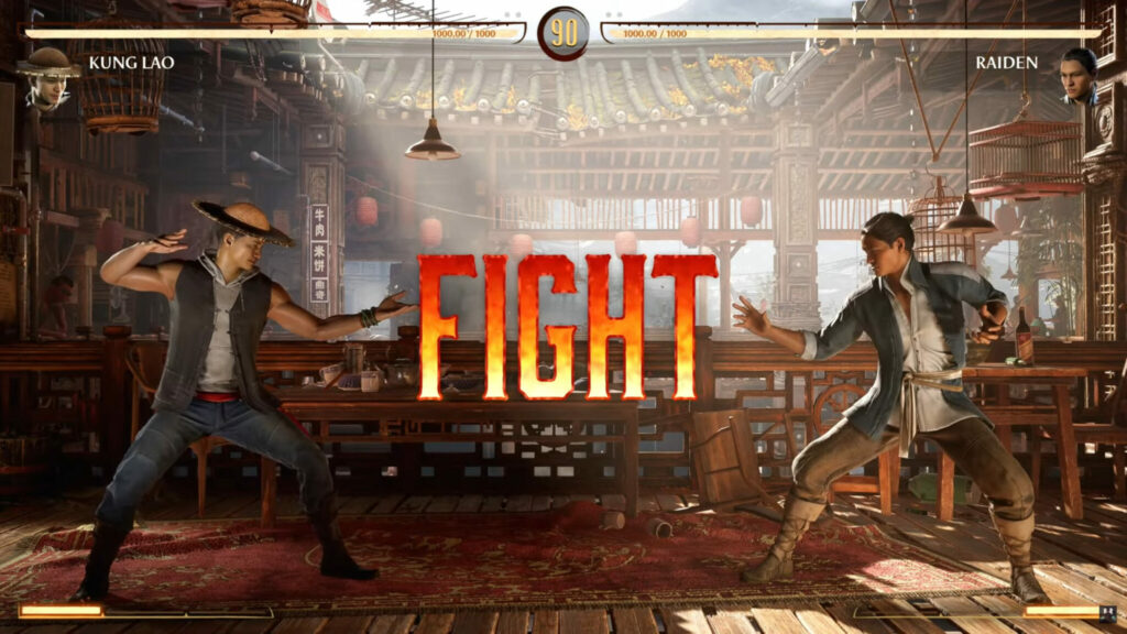 Mortal Kombat 1 screenshot of Kung Lao versus Raiden