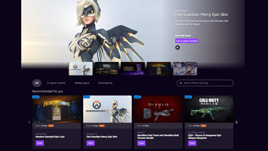 The Owl Guardian Mercy skin in Prime Gaming