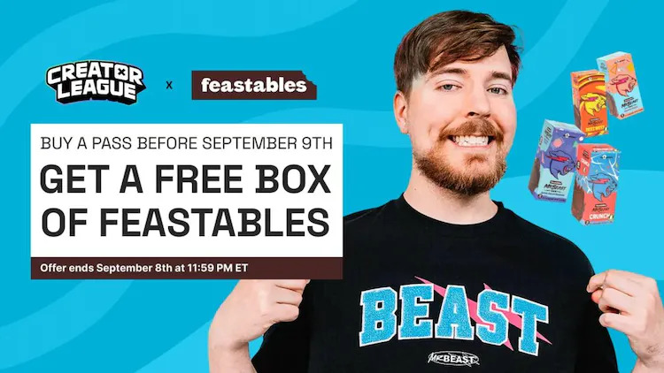 How to get free MrBeast Feastables through Creator League