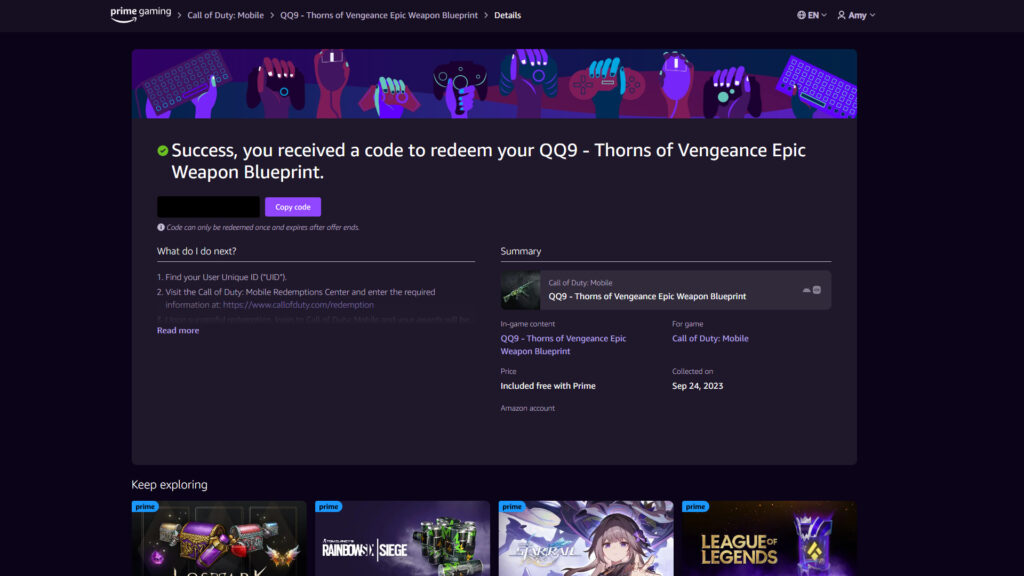 Prime Gaming screenshot