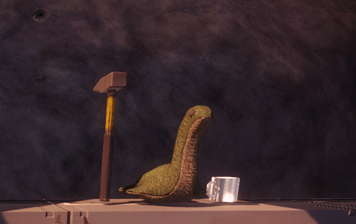 Nessie next to a hammer and a cup in Titanfall 2
