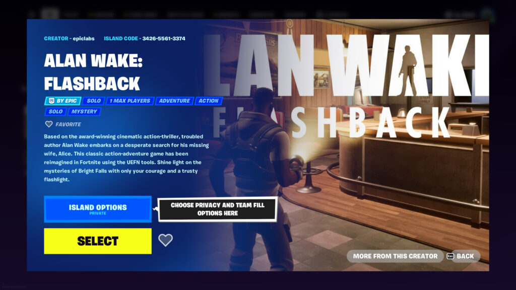 Alan Wake Fortnite collab: Release date and Flashback map
