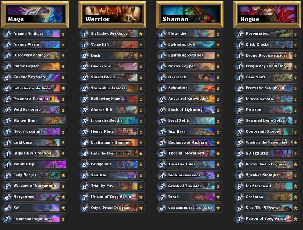 PocketTrain's Hearthstone decks