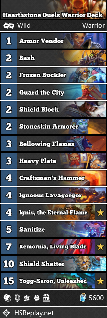 Rattlegore - Hearthstone Warrior
Duels deck