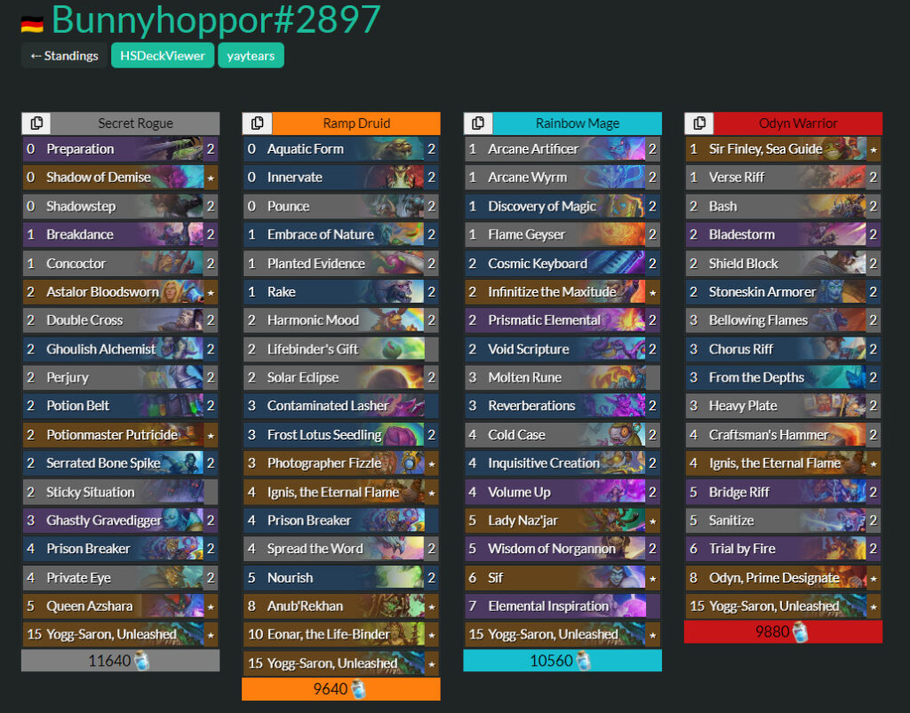 Solary Hearthstone Decks