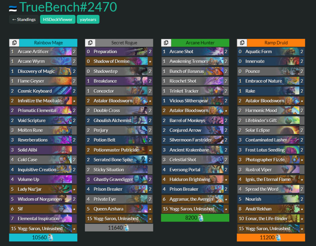 Solary Hearthstone Decks