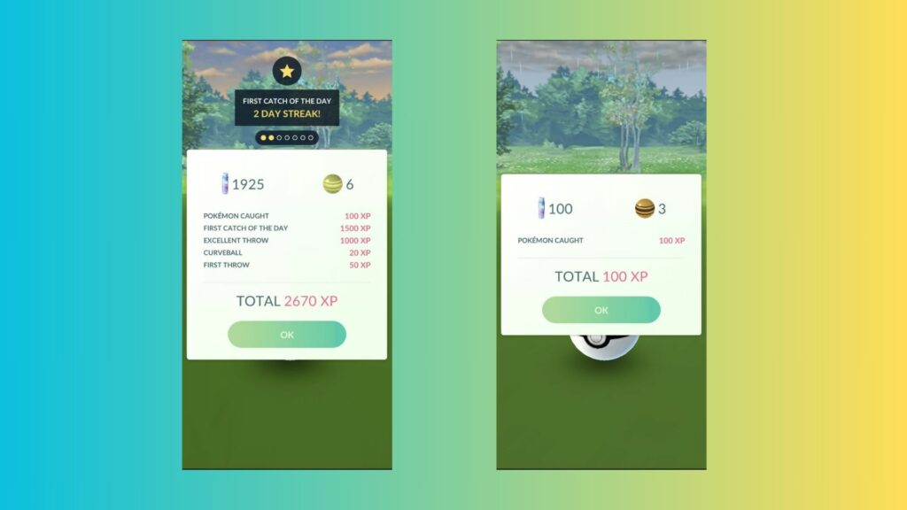 Improved throws not only reward players with better catch rates but also significantly better XP rewards.